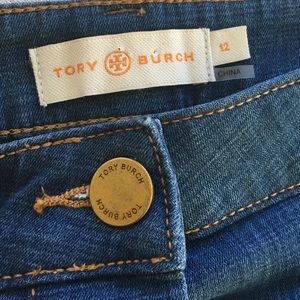 Tory Burch button up denim skirt